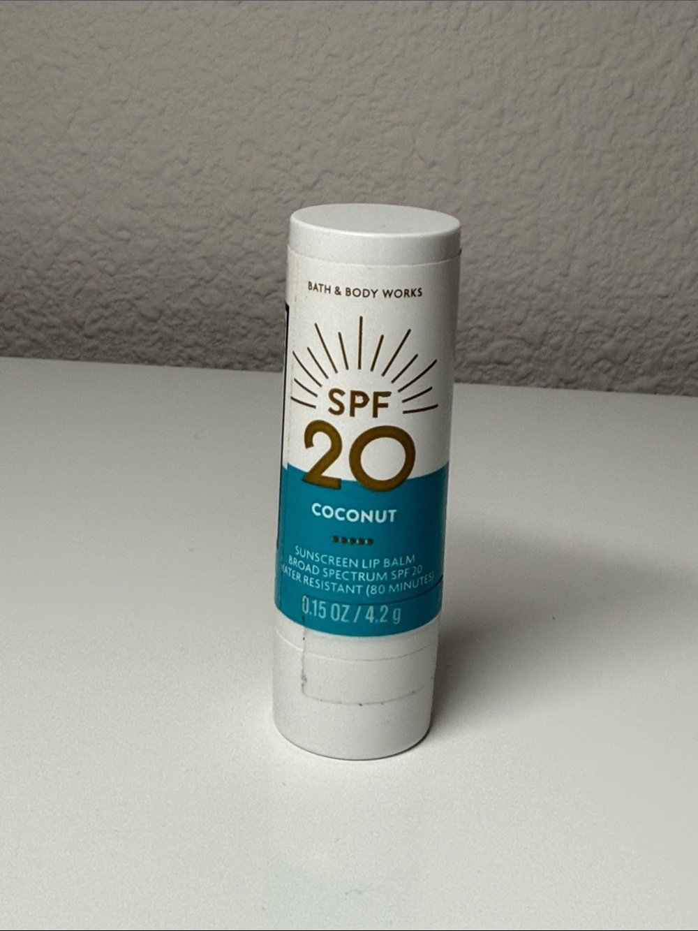 Bath & Body Works Coconut SPF 20 Lip Balm - White & Teal